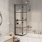 Cabină de duș pliabilă, negru, 80x140 cm, ESG GartenMobel Dekor