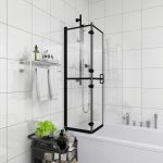 Cabină de duș pliabilă, negru, 80x140 cm, ESG GartenMobel Dekor