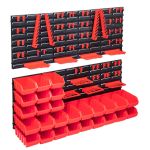 Set cutii depozitare 103 piese cu panouri de perete, roșu&negru GartenMobel Dekor