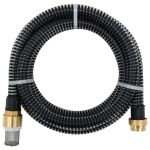 Furtun de aspirație cu racorduri din alamă, negru 1,1" 20 m PVC GartenMobel Dekor