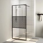 Paravan de duș walk-in negru 80x195 cm sticlă ESG transparentă GartenMobel Dekor