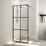 Paravan duș walk-in, negru, 100x195 cm, sticlă ESG transparentă GartenMobel Dekor