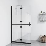 Perete duș walk-in pliabil, 80x190 cm, sticlă ESG jumătate mată GartenMobel Dekor