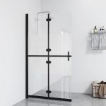 Perete duș walk-in pliabil 120x190 cm sticlă ESG jumătate mată GartenMobel Dekor