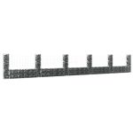 Coș gabion în formă de U cu 6 stâlpi, 620x20x100 cm, fier GartenMobel Dekor