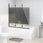 Cabină de duș pliabilă, 3 panouri, negru, 130x130 cm, ESG GartenMobel Dekor