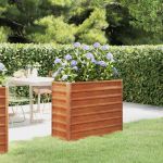 Strat înălțat de grădină, ruginiu, 100x40x77 cm, oțel corten GartenMobel Dekor