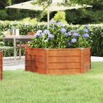 Strat înălțat de grădină, ruginiu, 129x129x45 cm, oțel corten GartenMobel Dekor