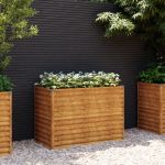 Strat înălțat de grădină, 100x50x69 cm, oțel corten GartenMobel Dekor
