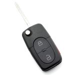 Audi - carcasă cheie tip briceag cu 2+1 butoane (1 buton de panică) și baterie 1616 - CARGUARD Best CarHome