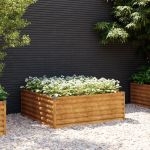 Strat înălțat de grădină, 100x100x36 cm, oțel corten GartenMobel Dekor
