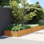 Strat înălțat de grădină, 960x100x36 cm, oțel corten GartenMobel Dekor