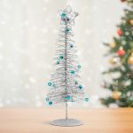 Brăduț metalic - ornament de Crăciun - 28 cm - argintiu Best CarHome