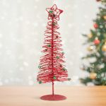 Brăduț metalic - ornament de Crăciun - 28 cm - roșu Best CarHome