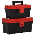 Set de cutii de scule, 2 piese, negru și roșu, polipropilenă GartenMobel Dekor