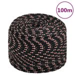 Frânghie de barcă, negru, 10 mm, 100 m, polipropilenă GartenMobel Dekor