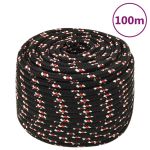 Frânghie de barcă, negru, 14 mm, 100 m, polipropilenă GartenMobel Dekor