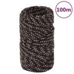 Frânghie de barcă, negru, 2 mm, 100 m, polipropilenă GartenMobel Dekor