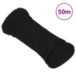 Frânghie de lucru, negru, 3 mm, 50 m, poliester GartenMobel Dekor