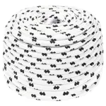 Frânghie împletită pentru barcă, alb, 10 mm x 25 m, poliester GartenMobel Dekor