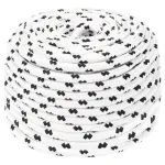 Frânghie împletită pentru barcă, alb, 8 mm x 100 m, poliester GartenMobel Dekor