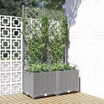 Jardinieră de grădină cu spalier, gri deschis, 80x40x136 cm, PP GartenMobel Dekor