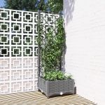 Jardinieră de grădină cu spalier gri deschis 40x40x121,5 cm PP GartenMobel Dekor