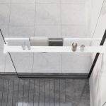 Raft de duș pentru perete cabină de duș, alb, 80 cm, aluminiu GartenMobel Dekor