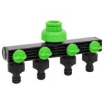 Adaptor pentru robinet 4 căi verde/negru 19,5x6x11 cm ABS și PP GartenMobel Dekor
