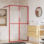 Paravan de duș walk-in roșu 118x195 cm sticlă ESG transparentă GartenMobel Dekor