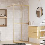 Paravan duș walk-in, auriu, 80x195 cm, sticlă ESG transparentă GartenMobel Dekor