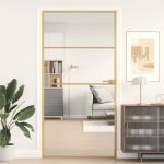 Ușă interior Slim auriu 102,5x201,5cm sticlă temperată/aluminiu GartenMobel Dekor