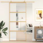 Ușă glisantă, auriu, 90x205 cm, sticlă ESG mată și aluminiu GartenMobel Dekor