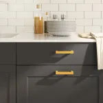 Mânere de dulap, 10 buc., auriu, 96 mm, oțel inoxidabil GartenMobel Dekor