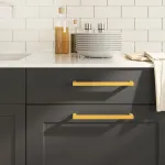 Mânere de dulap, 5 buc., auriu, 224 mm, oțel inoxidabil GartenMobel Dekor