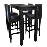 Masă de bar cu 4 scaune de bar, negru GartenMobel Dekor