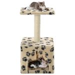 Ansamblu pisici, stâlp funie sisal, bej, 55 cm, imprimeu lăbuțe GartenMobel Dekor