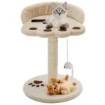 Ansamblu pisici cu stâlp funie sisal, bej și maro, 40 cm GartenMobel Dekor