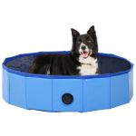Piscină pentru câini pliabilă, albastru, 80 x 20 cm, PVC GartenMobel Dekor