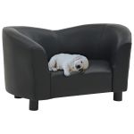 Canapea pentru câini, negru, 67x41x39 cm, piele ecologică GartenMobel Dekor