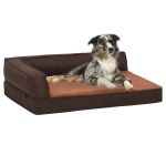 Saltea ergonomică pat de câini maro 75x53 cm aspect in/fleece GartenMobel Dekor