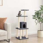 Ansamblu pisici cu stâlpi din funie de sisal, gri închis 105 cm GartenMobel Dekor