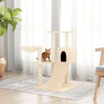 Ansamblu de pisici cu stâlpi din funie de sisal, crem, 82 cm GartenMobel Dekor