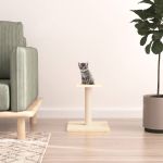 Stâlp de zgâriat pentru pisici cu platformă, crem, 38 cm GartenMobel Dekor
