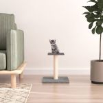 Stâlp de zgâriat pentru pisici cu platformă, gri deschis, 38 cm GartenMobel Dekor