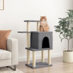 Ansamblu de pisici, stâlpi din funie sisal, gri închis, 97 cm GartenMobel Dekor