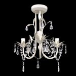 Lampă de plafon suspendată, cristal, candelabru alb elegant GartenMobel Dekor