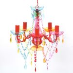 Lustră Cristal Artificial pentru 5 becuri Multicoloră GartenMobel Dekor