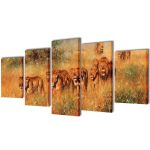 Set de tablouri de pânză imprimate lei 100 x 50 cm GartenMobel Dekor