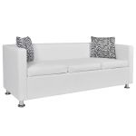 Canapea cu 3 locuri, alb, piele artificială  GartenMobel Dekor